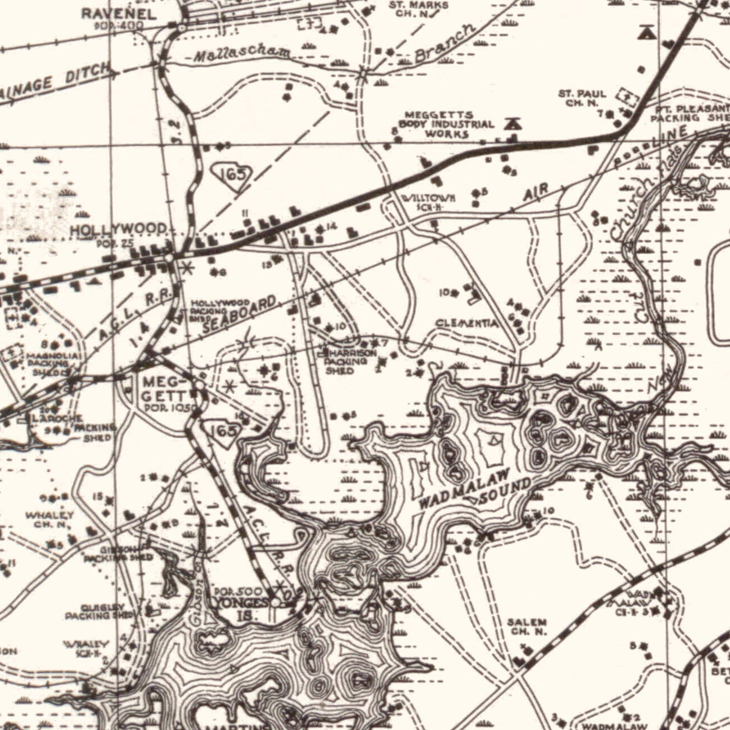 Vintage Map of Charleston County, South Carolina 1938