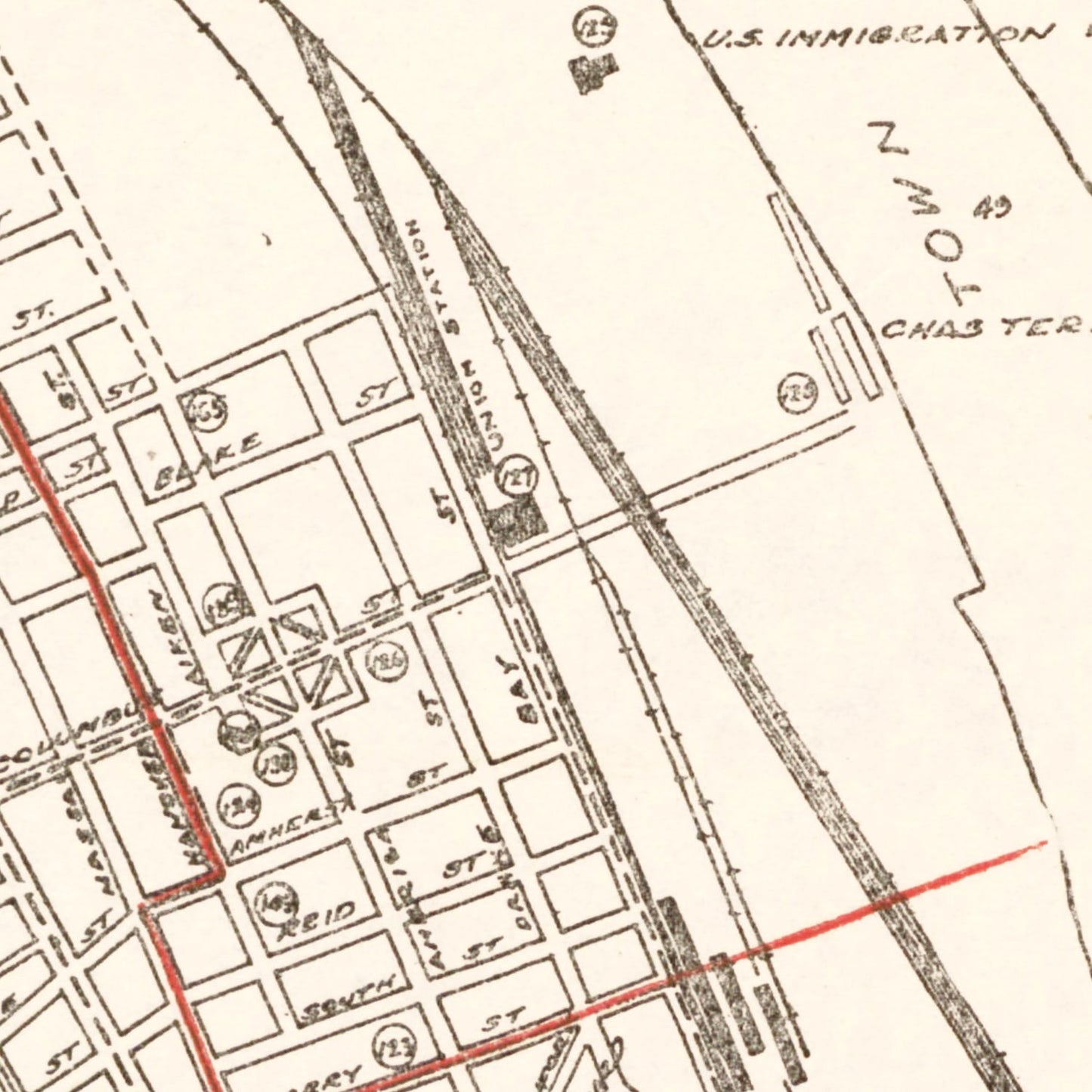 Vintage Map of Charleston, South Carolina 1922