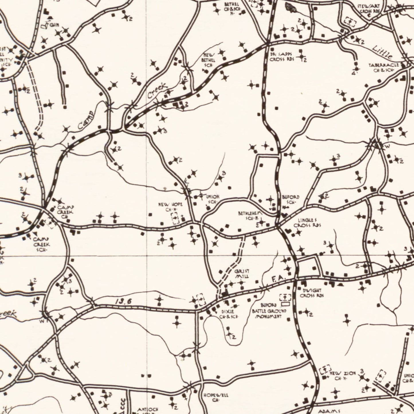 Vintage Map of Lancaster County, South Carolina 1939