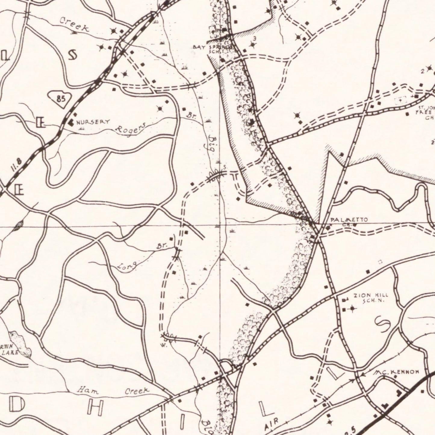 Vintage Map of Chesterfield County, South Carolina 1938