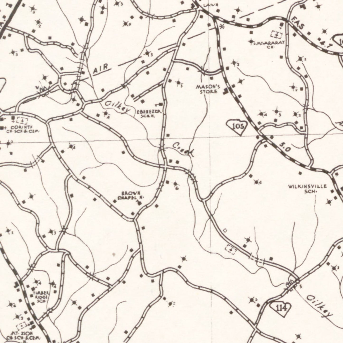 Vintage Map of Cherokee County, South Carolina 1938