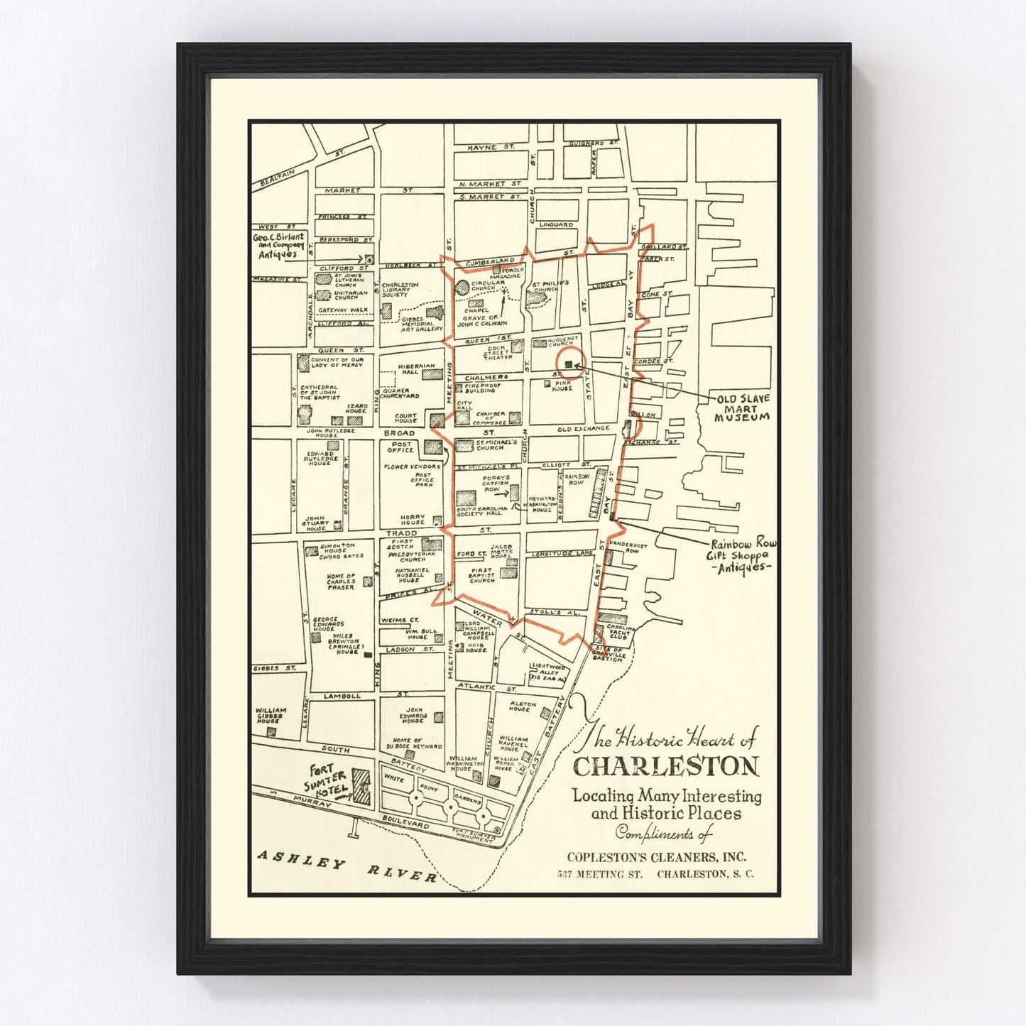 Vintage Map of Charleston, South Carolina 1946