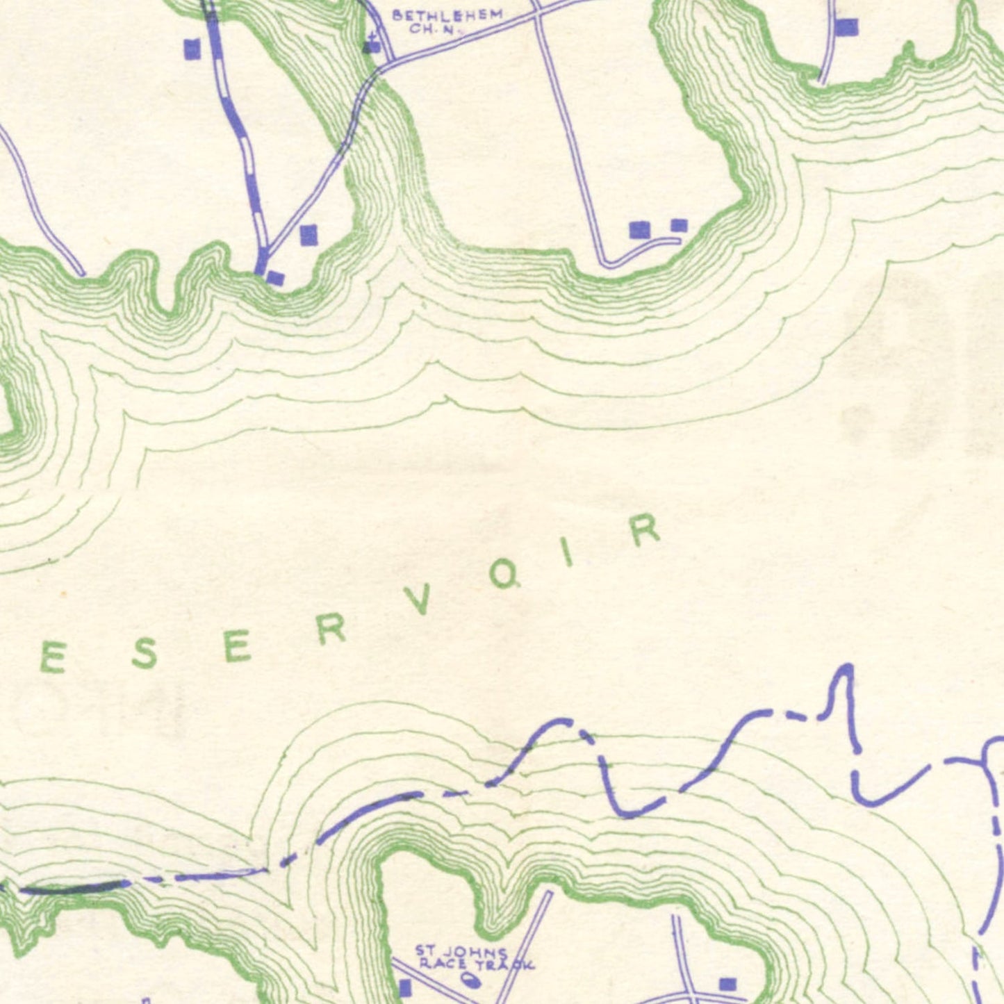 Vintage Fishermans Map of Santee Cooper Reservoir 1944