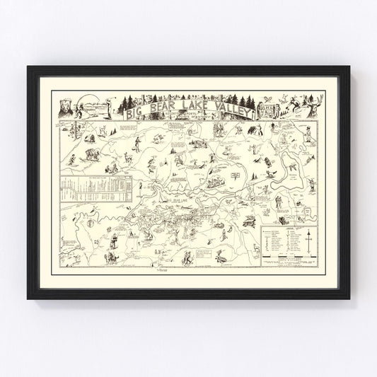 Vintage Big Bear Lake Valley Map 1946