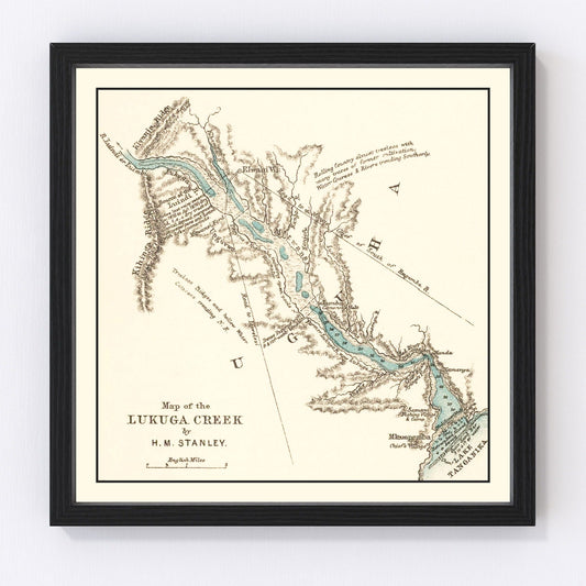 Vintage Lake Tanganika Map 1878