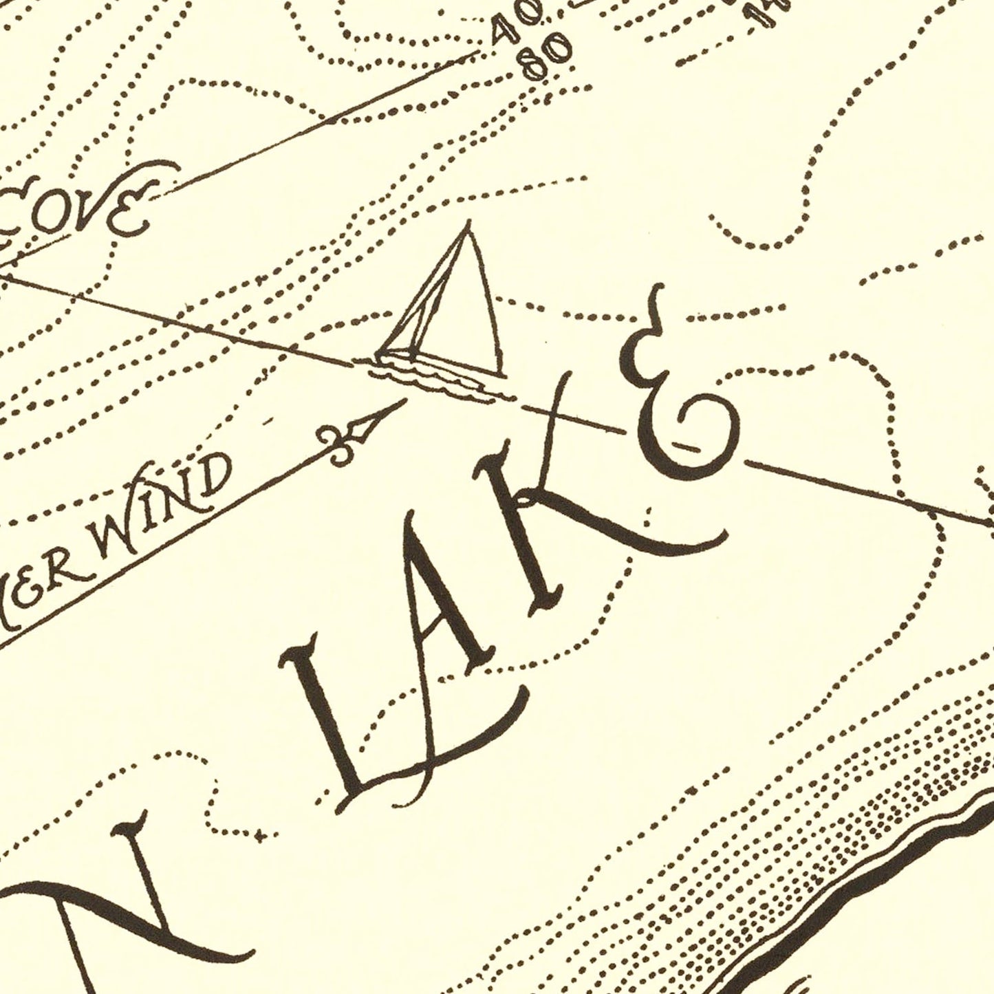 Vintage Green Lake, WI Map 1945