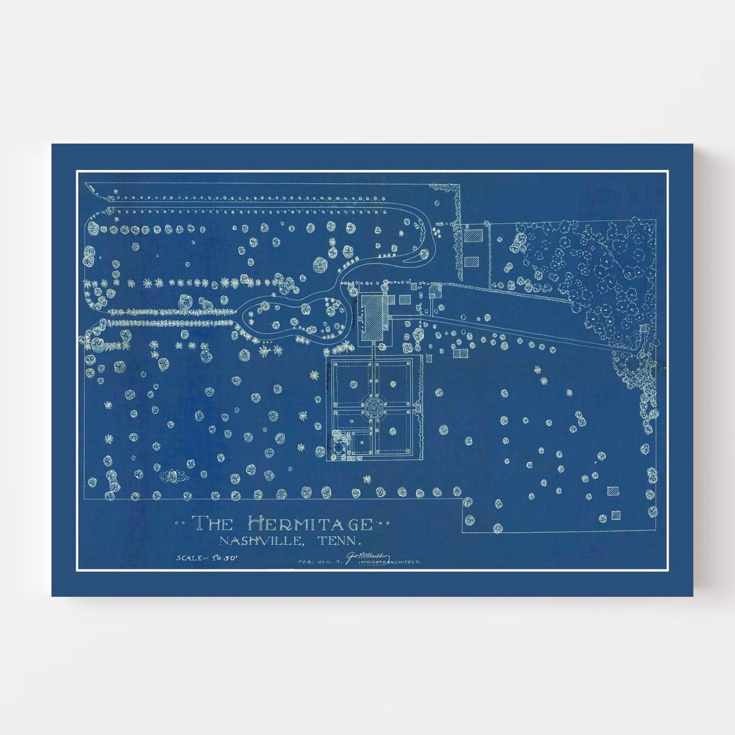 Vintage Map of the Hermitage Nashville, TN 1920