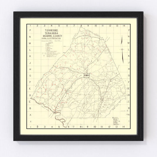 Vintage Map of McMinn County, Tennessee 1935