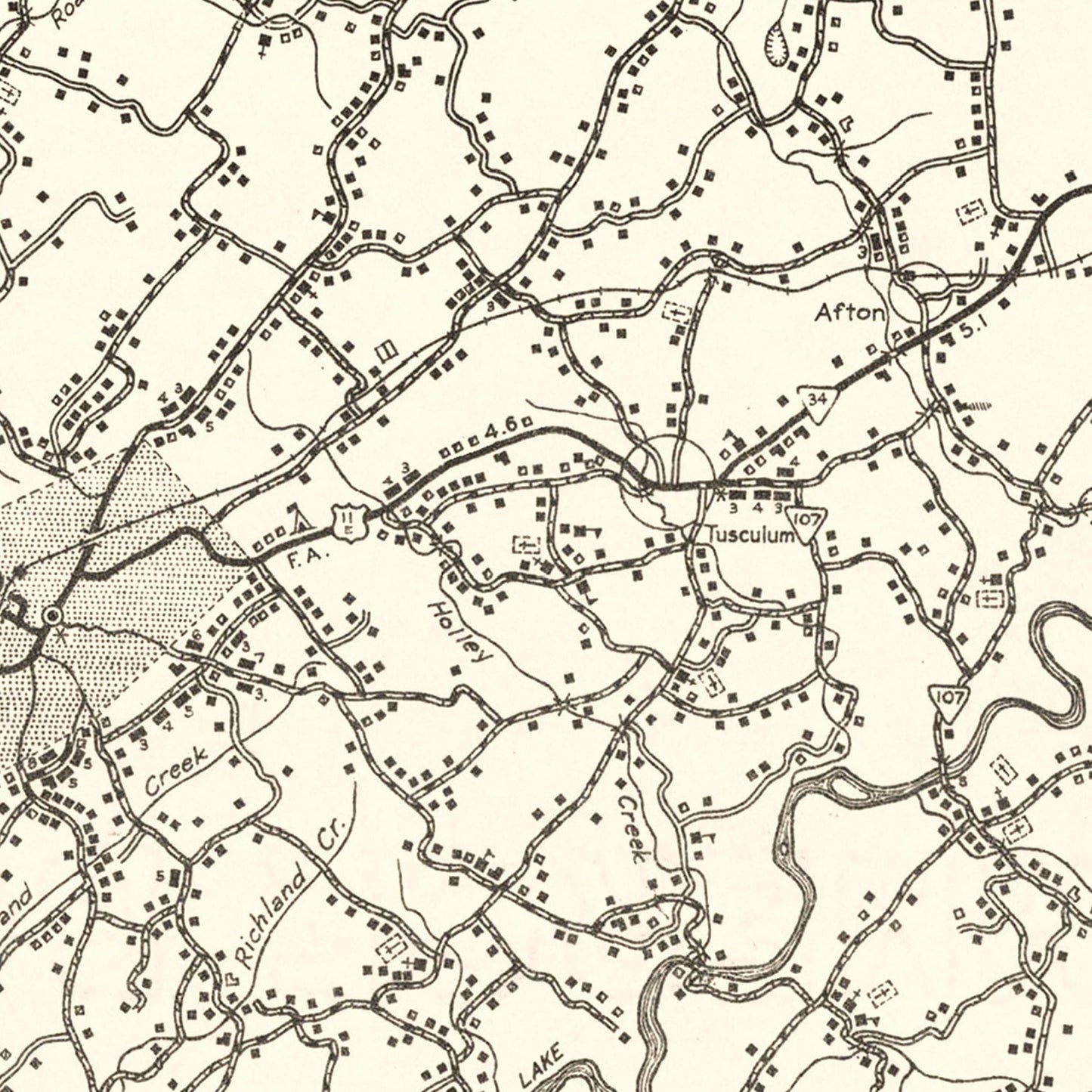 Vintage Map of Greene County, Tennessee 1938