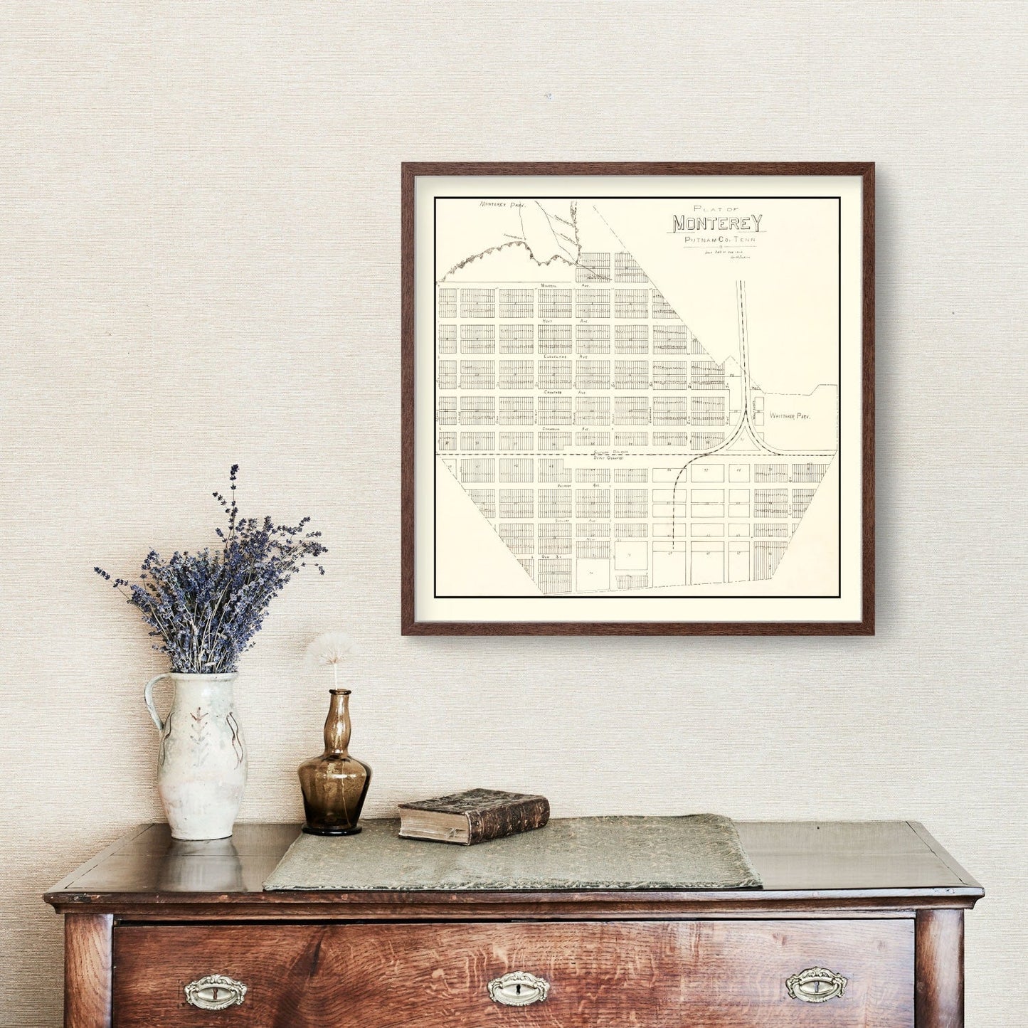 Vintage Map of Monterey, Tennessee 1890
