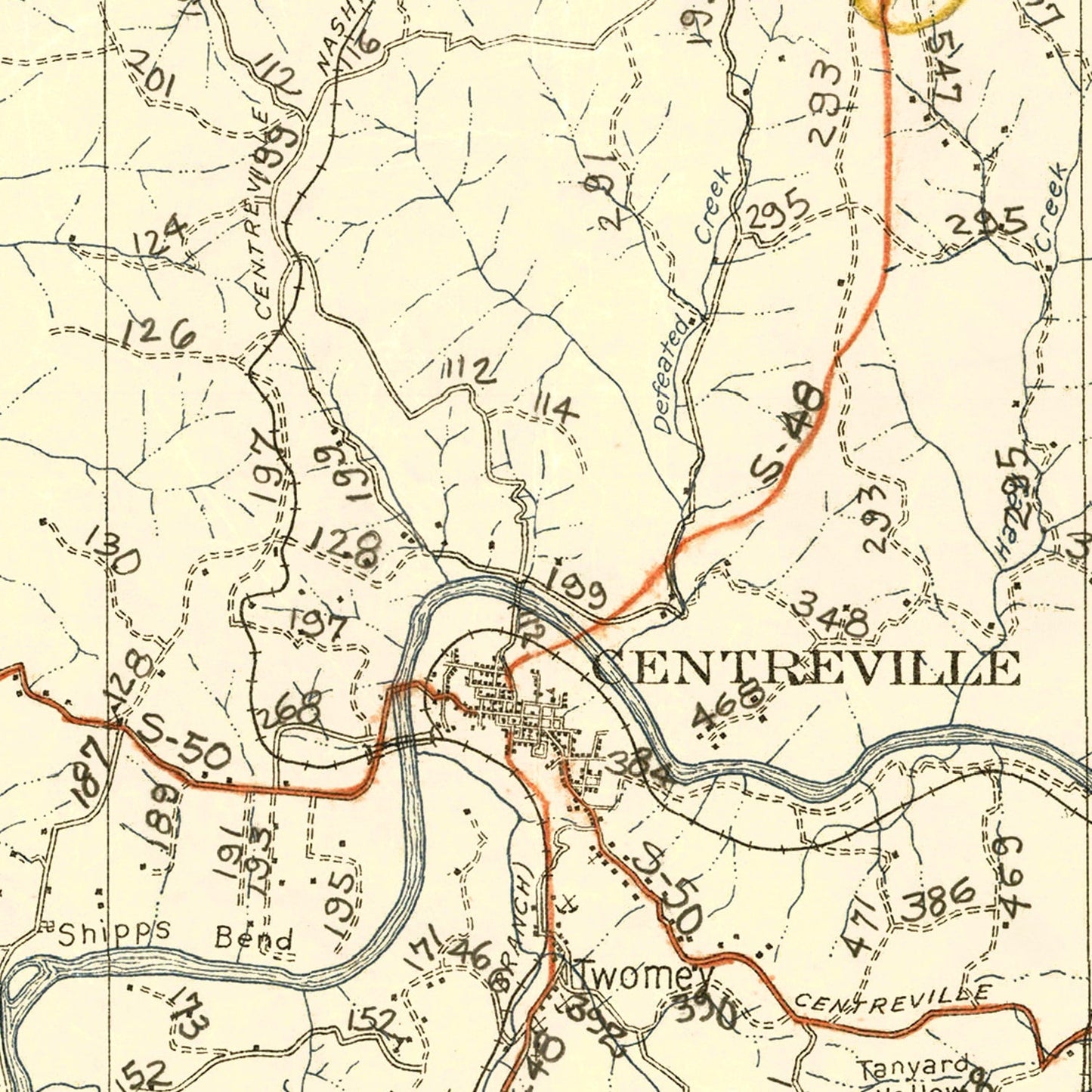 Vintage Map of Hickman County, Tennessee 1926