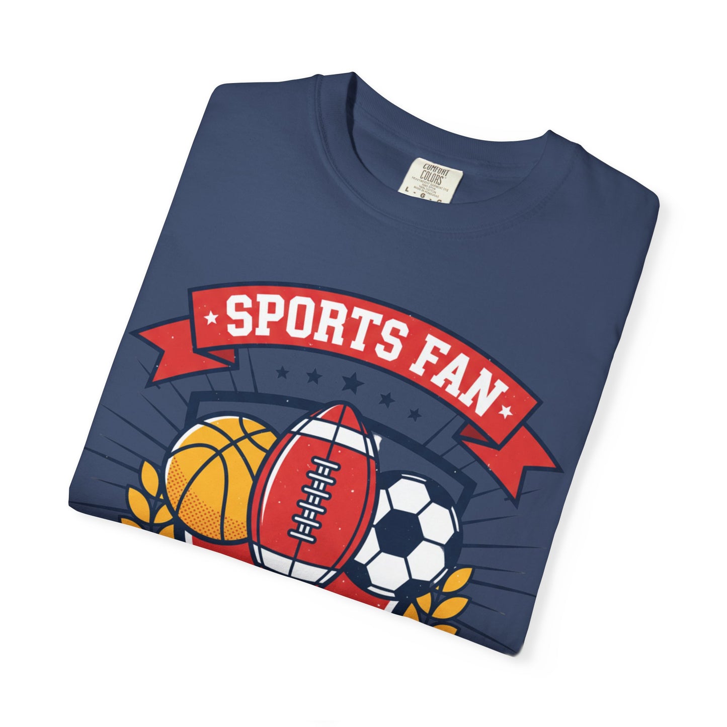 Sports Fan emblem T-shirt | Football Basketball Soccer Baseball