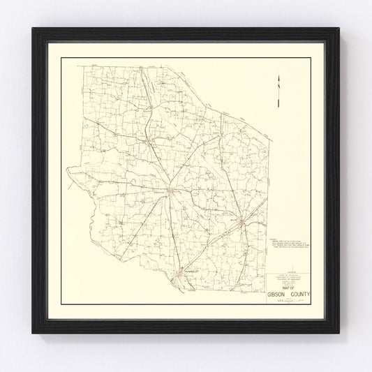 Vintage Map of Gibson County, Tennessee 1937