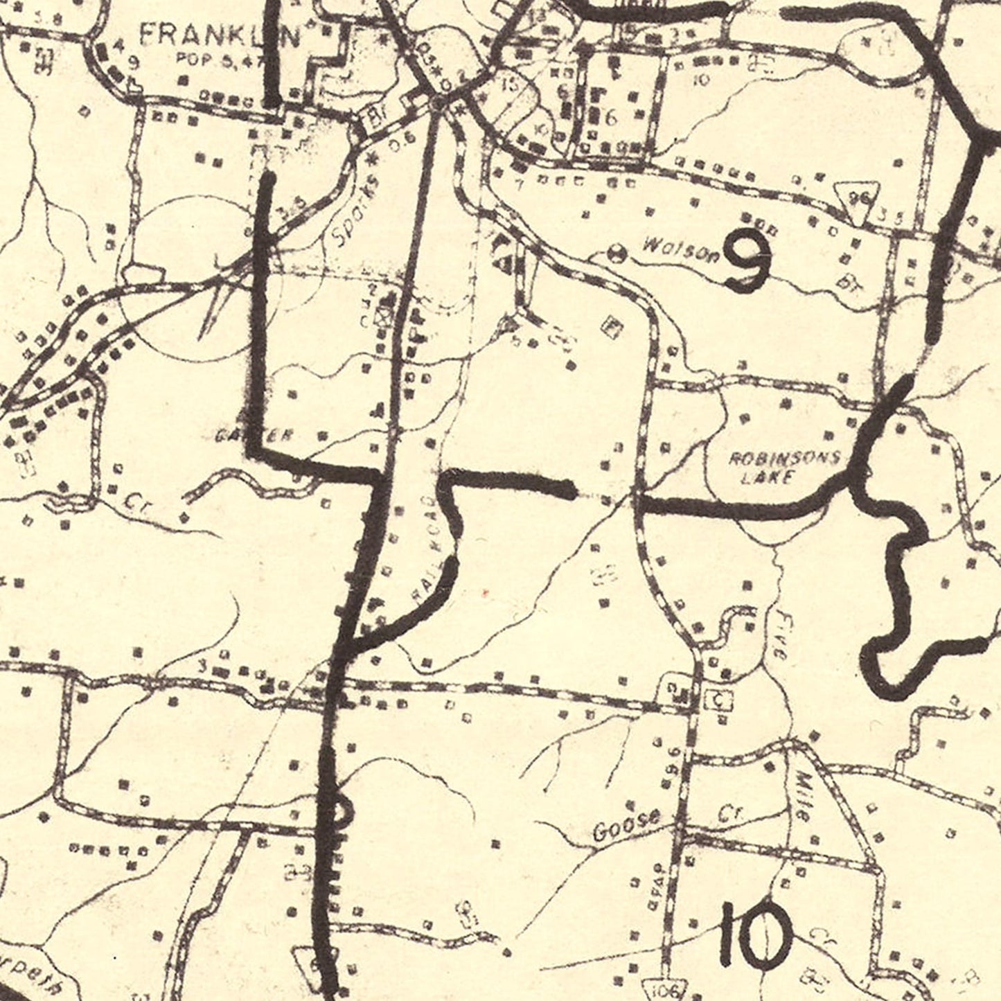 Vintage Map of Williamson County, Tennessee 1959