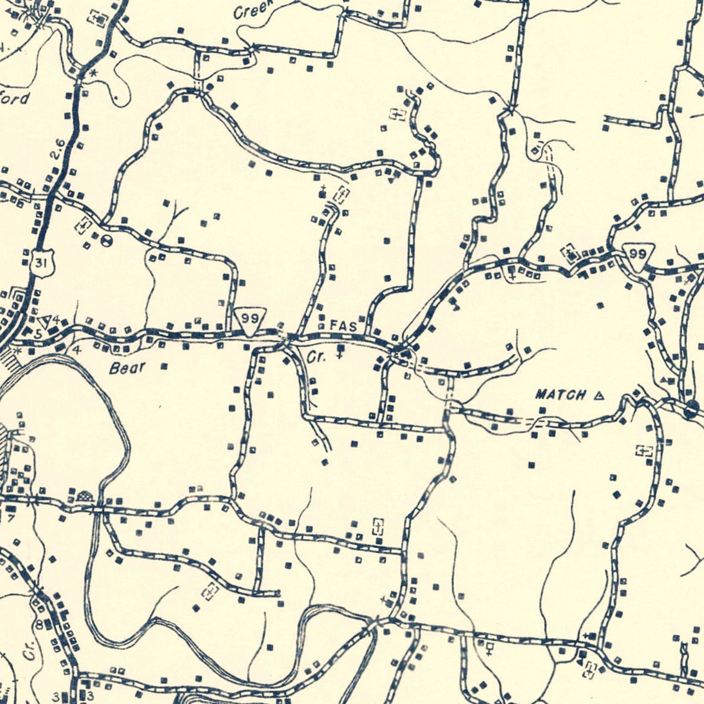 Vintage Map of Maury County, Tennessee 1951