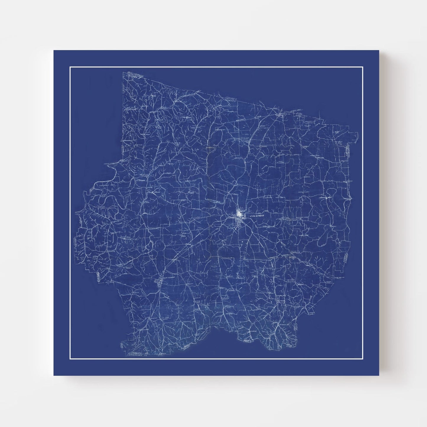 Vintage Map of Maury County, Tennessee 1924