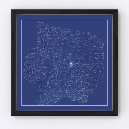 Vintage Map of Maury County, Tennessee 1924