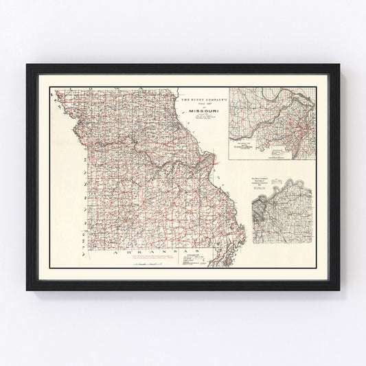 Vintage Map of Missouri 1911