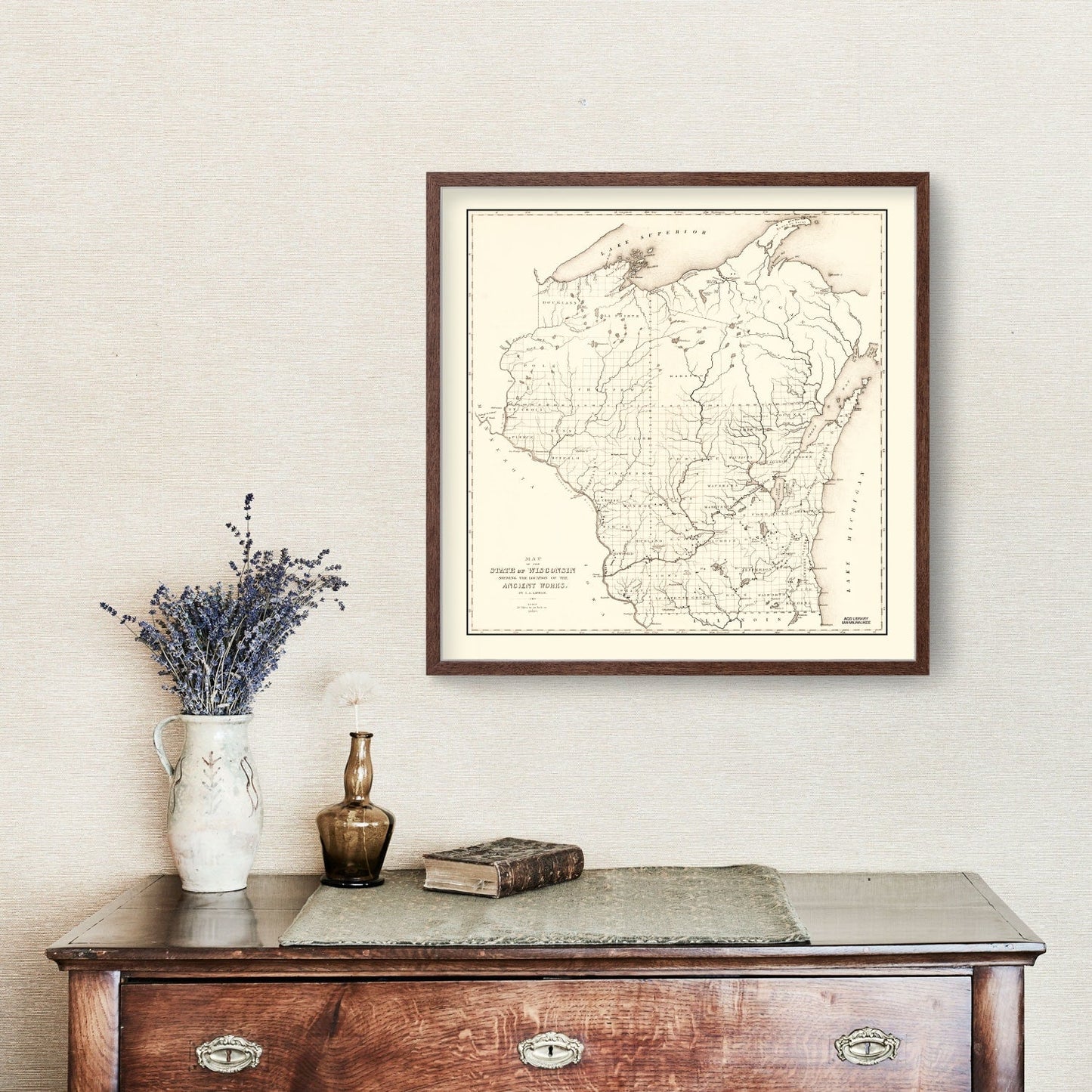 Vintage Map of Wisconsin 1855