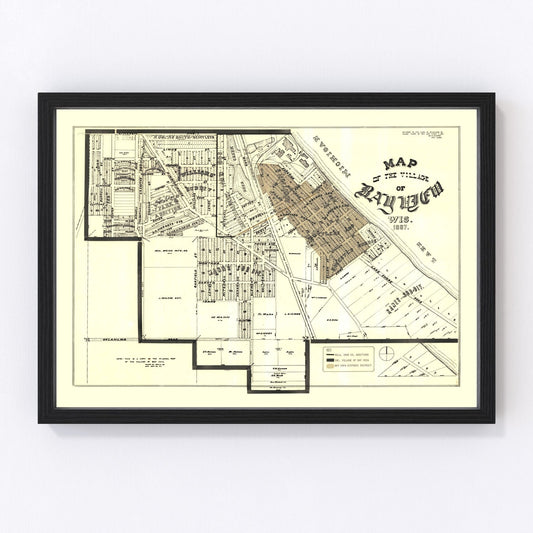 Vintage Map of Bay View, Wisconsin 1919
