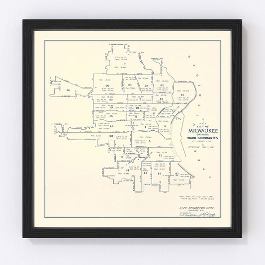 Vintage Map of Milwaukee, Wisconsin 1931