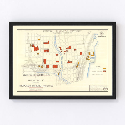 Vintage Map of Milwaukee, Wisconsin 1957