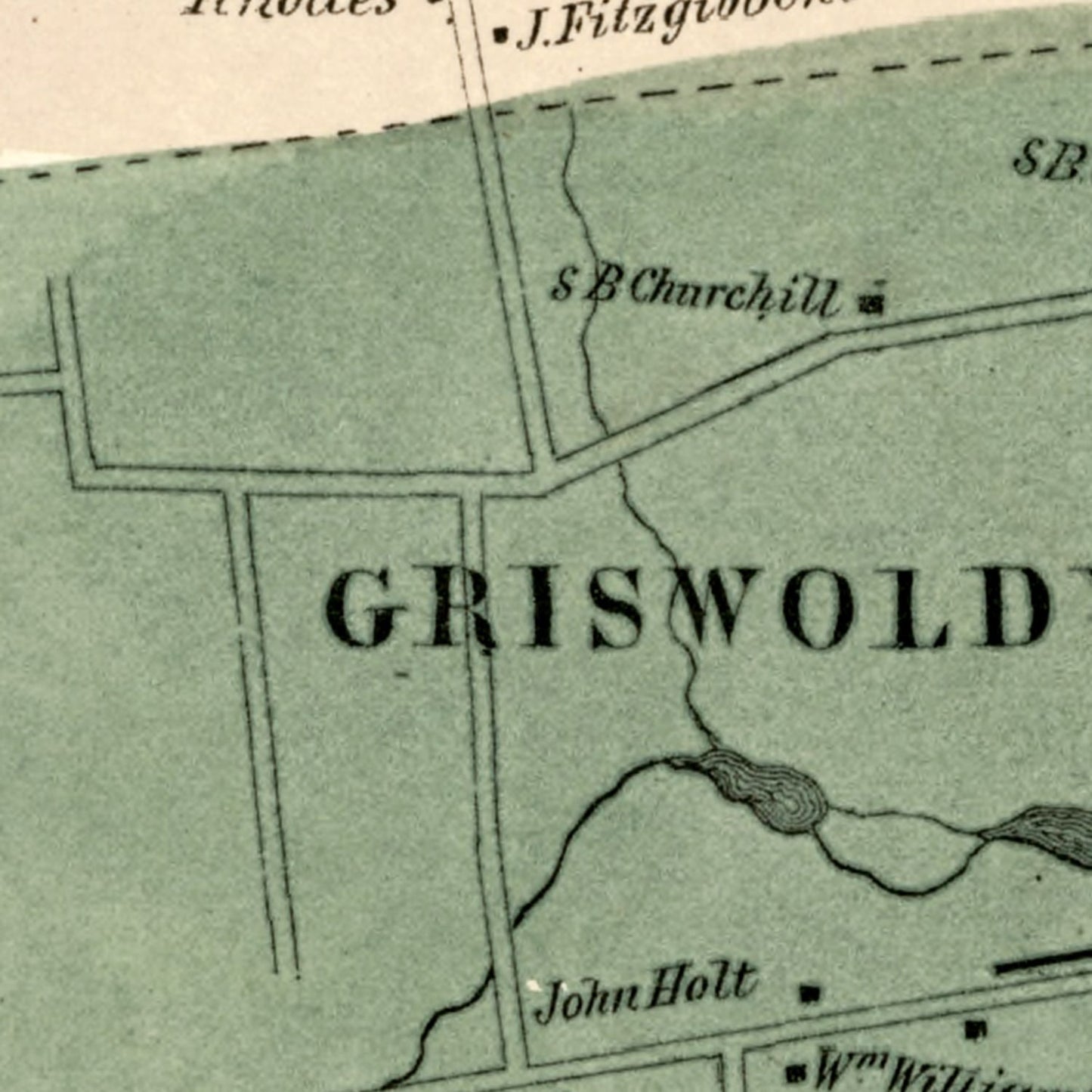 Vintage Map of Wethersfield, Connecticut 1869