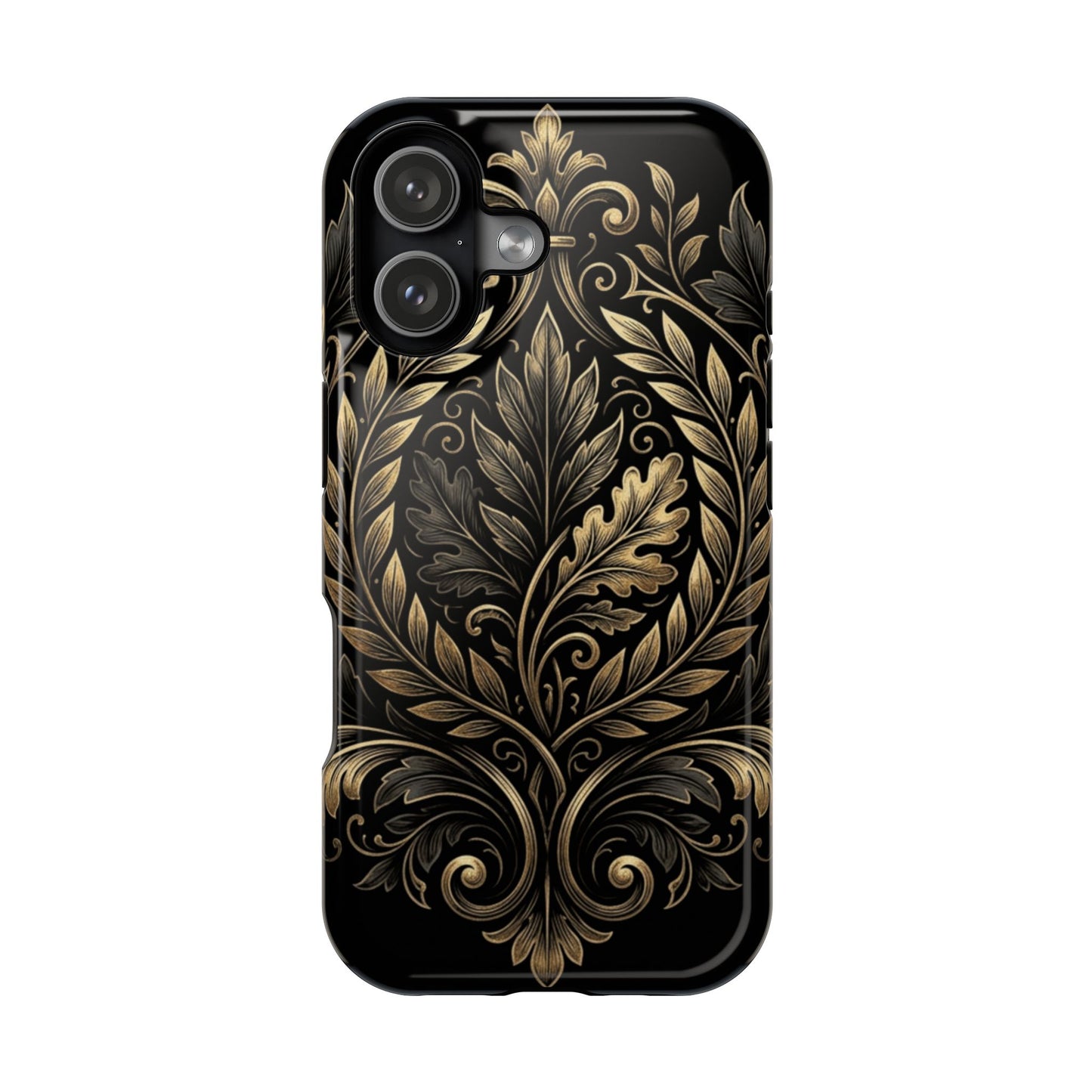 Baroque Gold Leaf Phone Case — Impact-Resistant Protective Cover