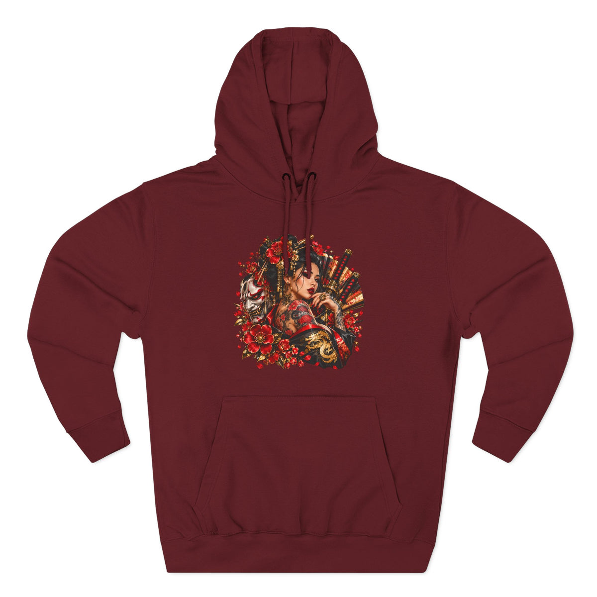 Floral Skull Hoodie — Gothic Rose Graphic Fleece Hoodie