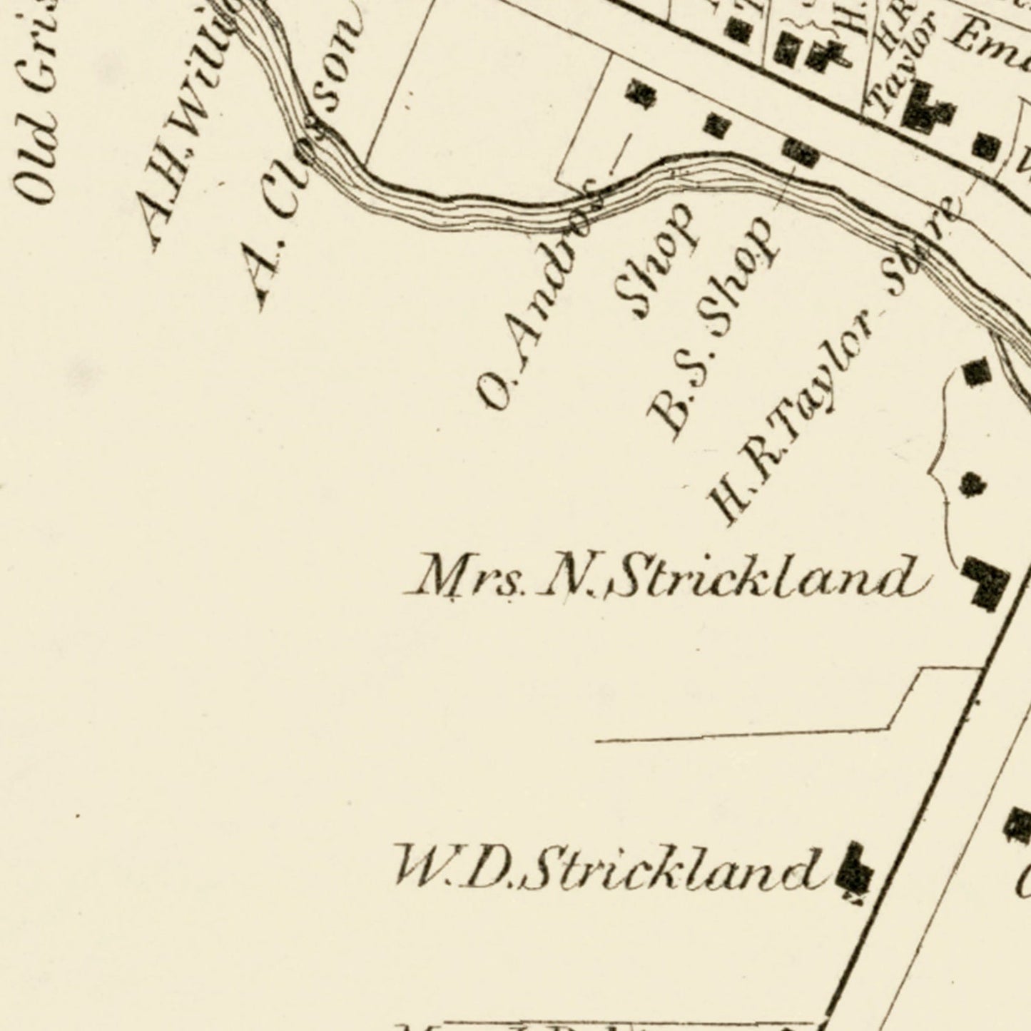 Vintage Map of South Glastenbury, Connecticut 1869