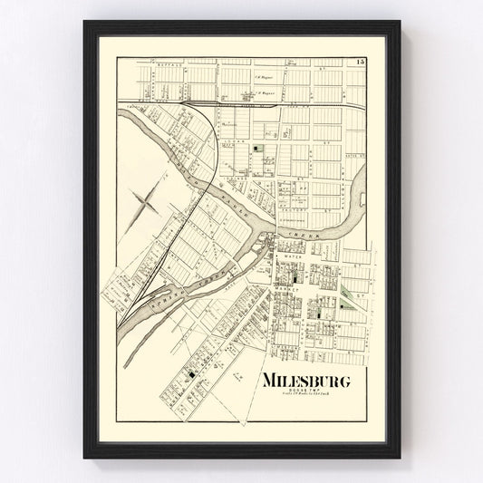 Vintage Map of Milesburg, Pennsylvania 1874
