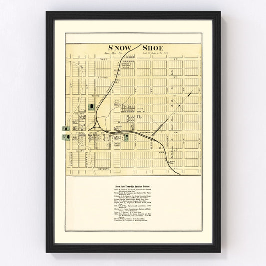 Vintage Map of Snow Shoe, Pennsylvania 1874