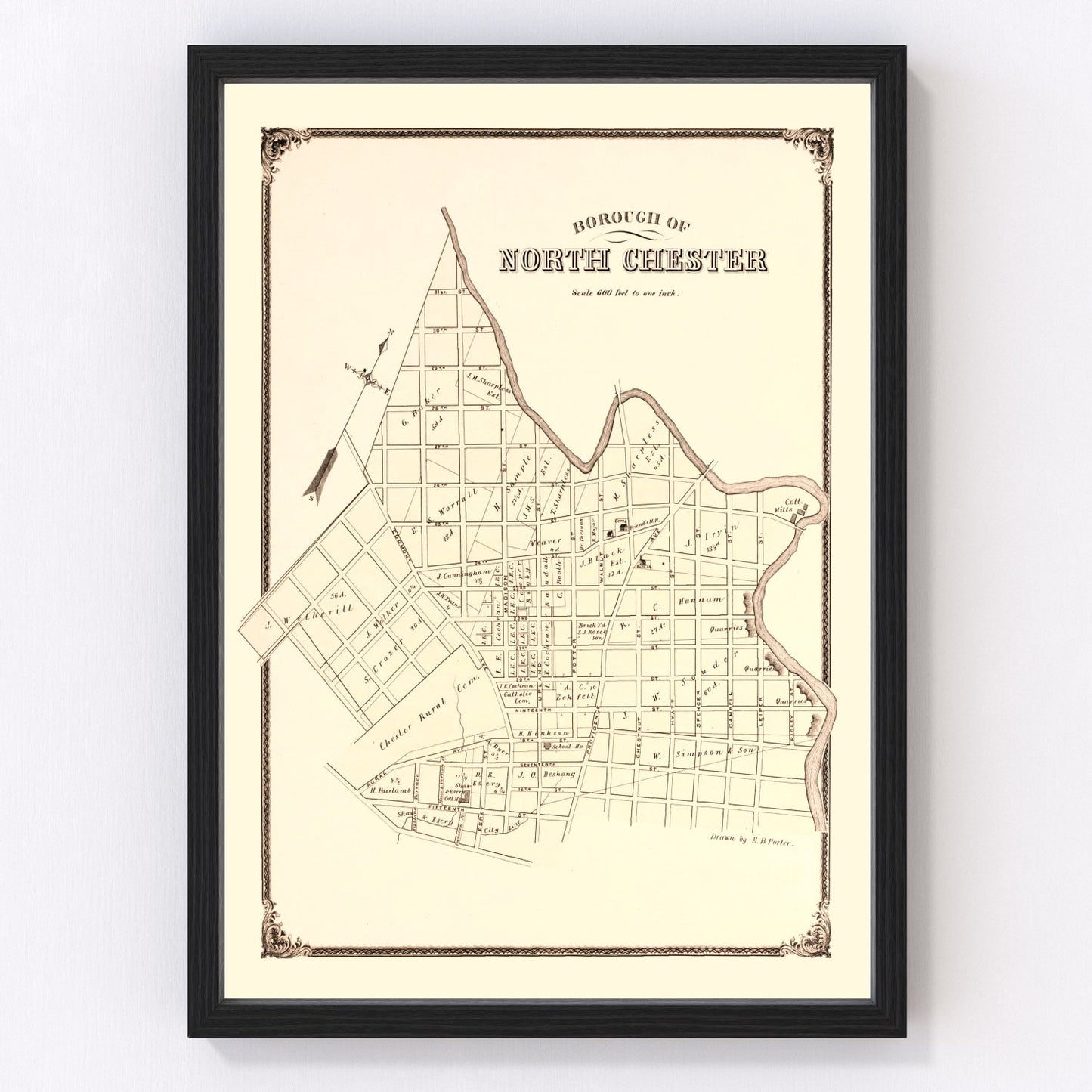 Vintage Map of North Chester, Pennsylvania 1875