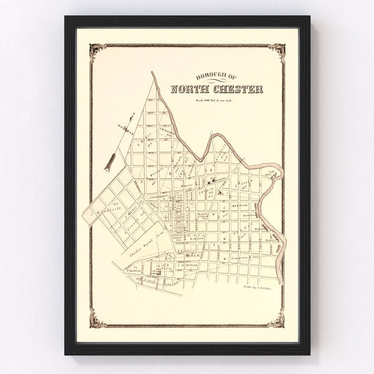 Vintage Map of North Chester, Pennsylvania 1875
