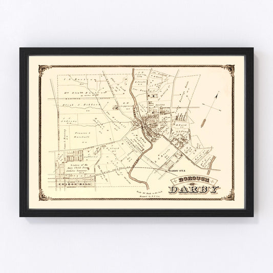 Vintage Map of Darby, Pennsylvania 1875