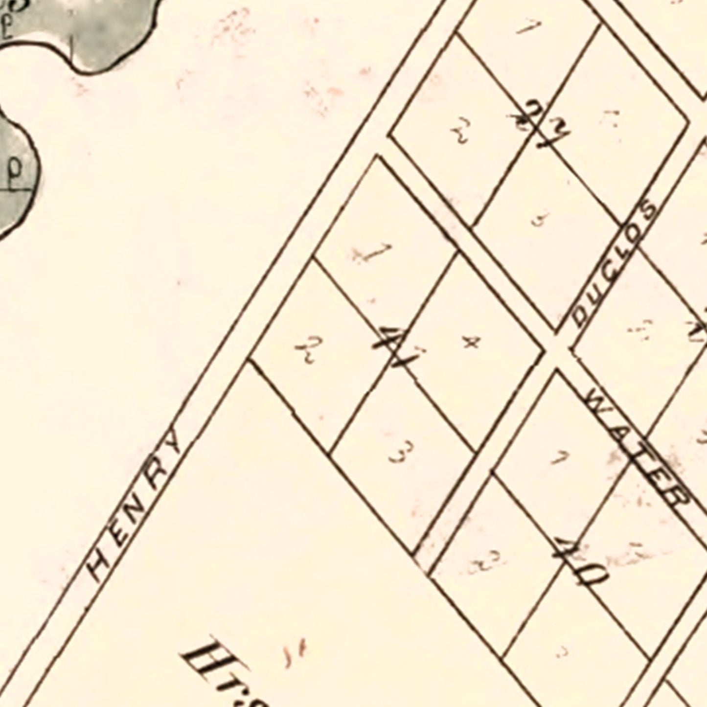 Vintage Map of Prairie and Rocher, Illinois 1875
