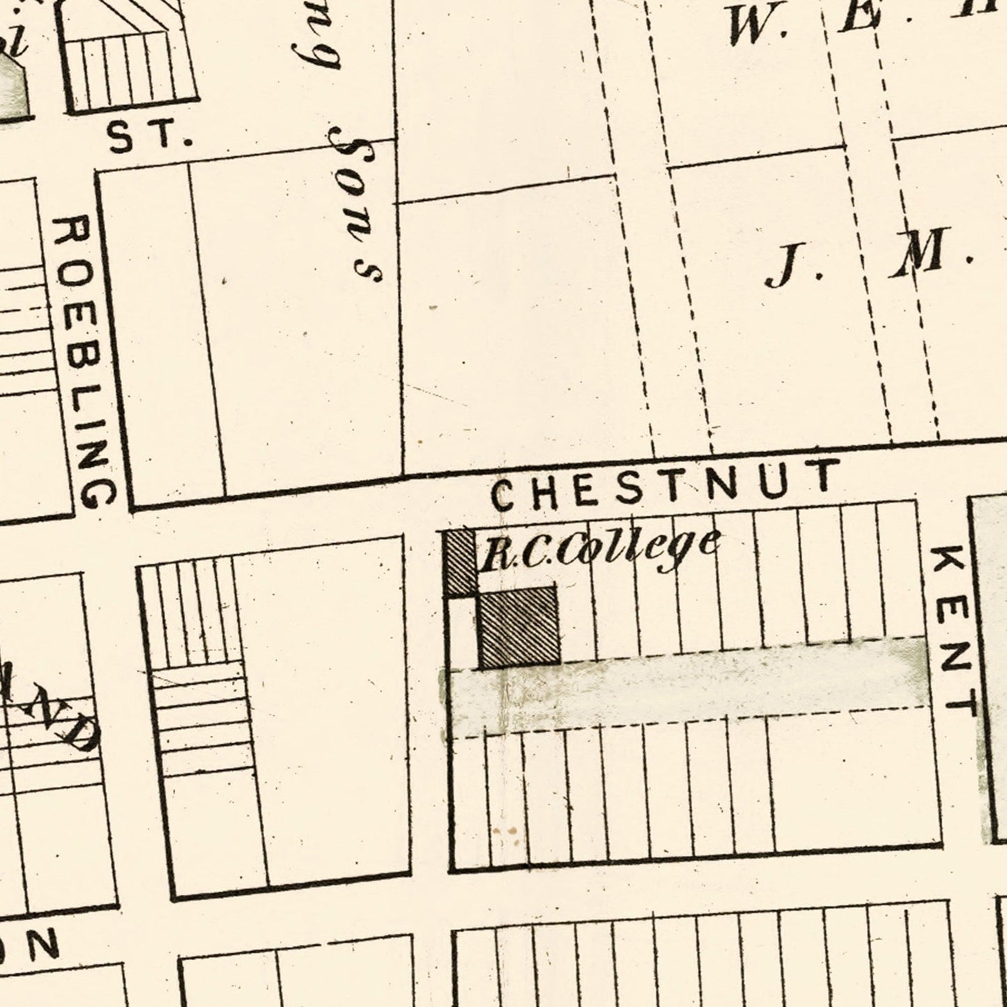 Vintage Map of Chambersburg, New Jersey 1875