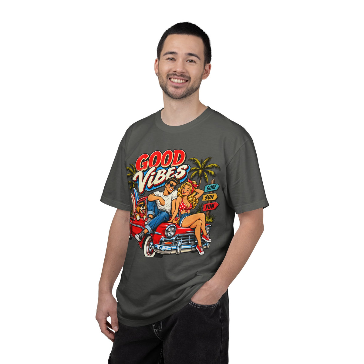 Good Vibes Retro Beach T-Shirt