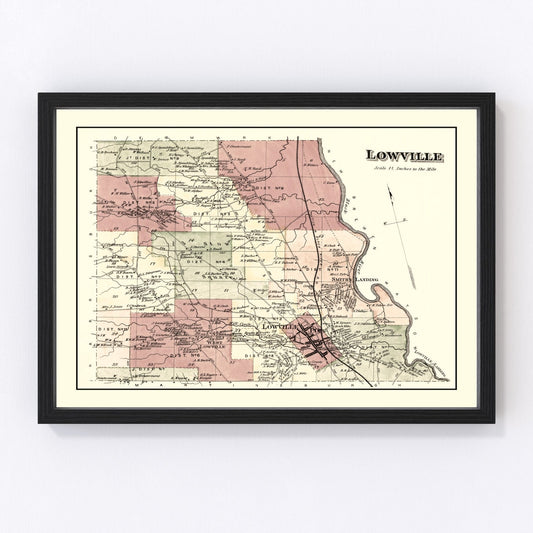 Vintage Map of Lowville Township, Lewis County, New York 1875