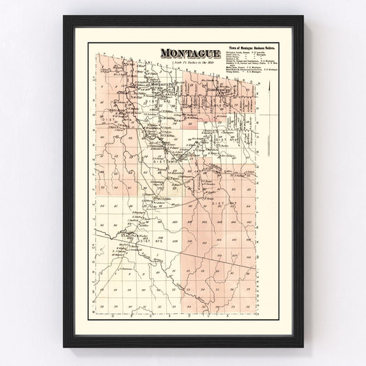 Vintage Map of Montague Township, Lewis County, New York 1875