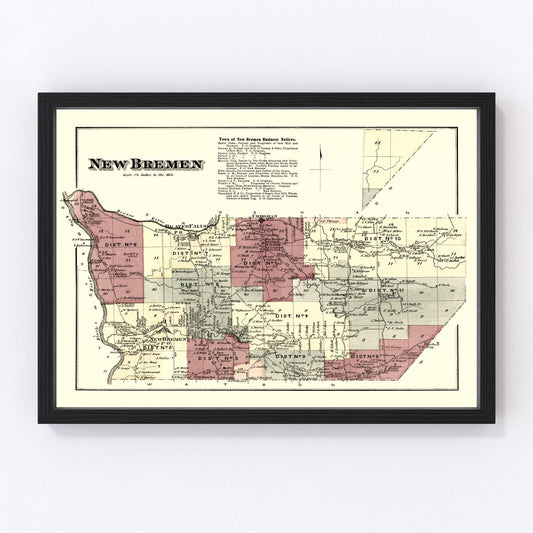 Vintage Map of New Bremen Township, Lewis County, New York 1875