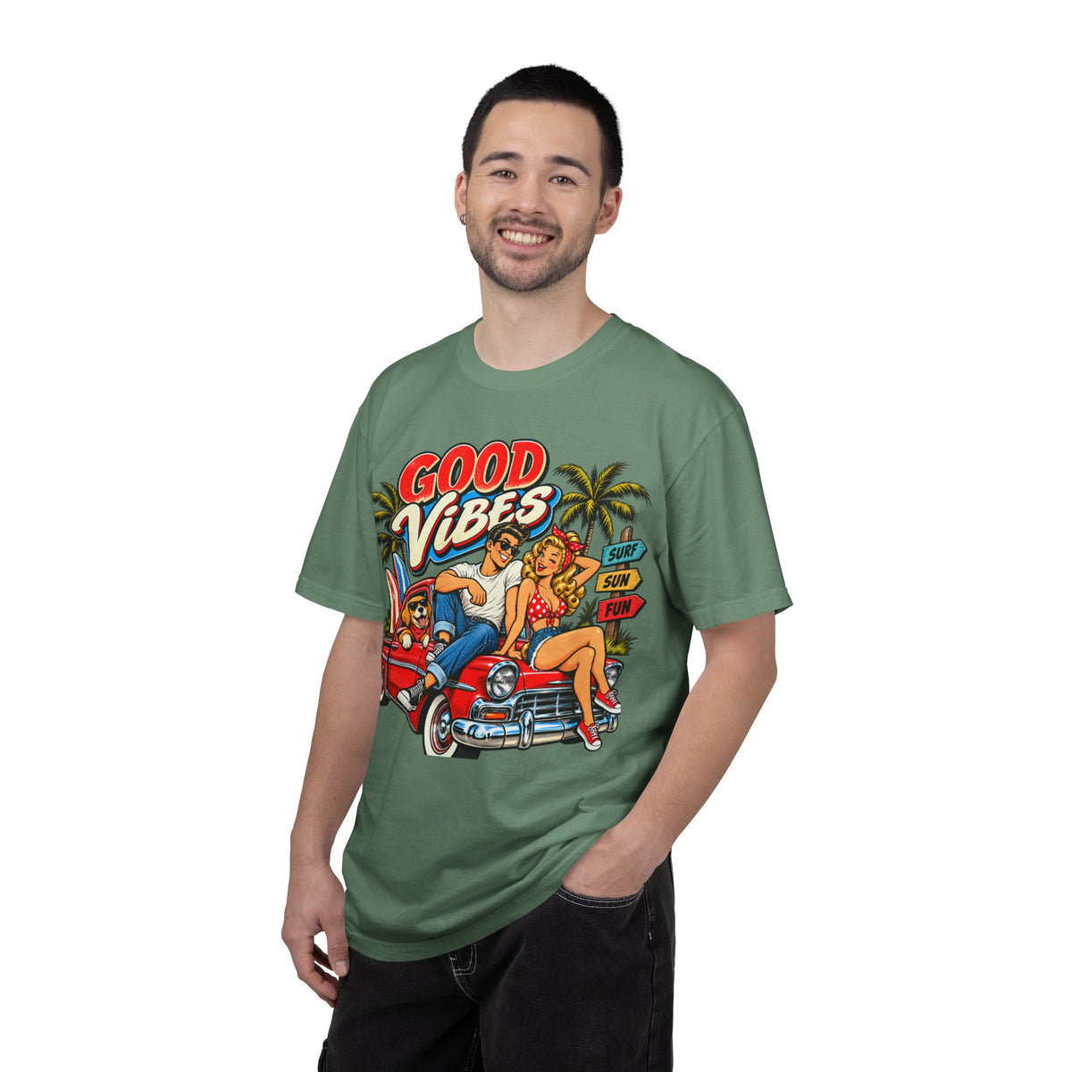 Good Vibes Retro Beach T-Shirt