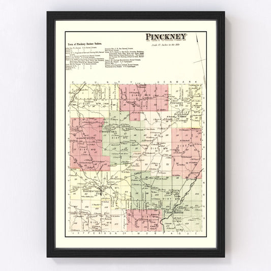 Vintage Map of Pinckney Township, Lewis County, New York 1875