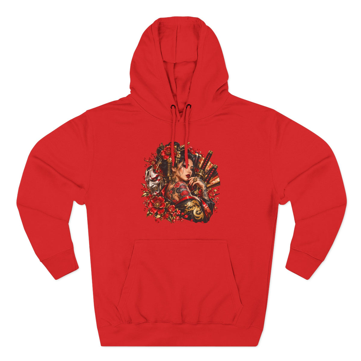 Floral Skull Hoodie — Gothic Rose Graphic Fleece Hoodie