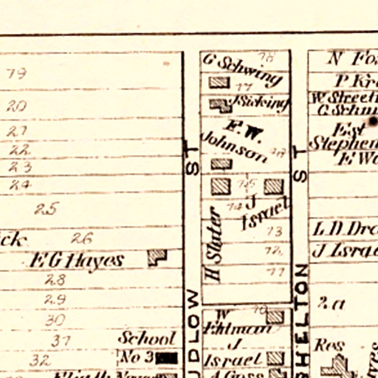 Vintage Map of Greendale, Indiana 1875