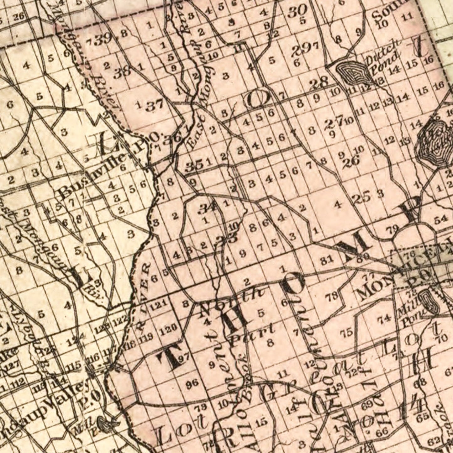 Vintage Map of Sullivan County, New York 1875
