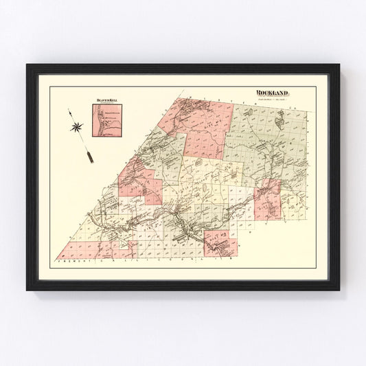 Vintage Map of Rockland Township, Sullivan County, New York 1875