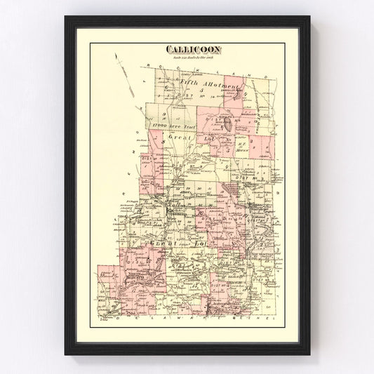 Vintage Map of Callicoon Township, Sullivan County, New York 1875