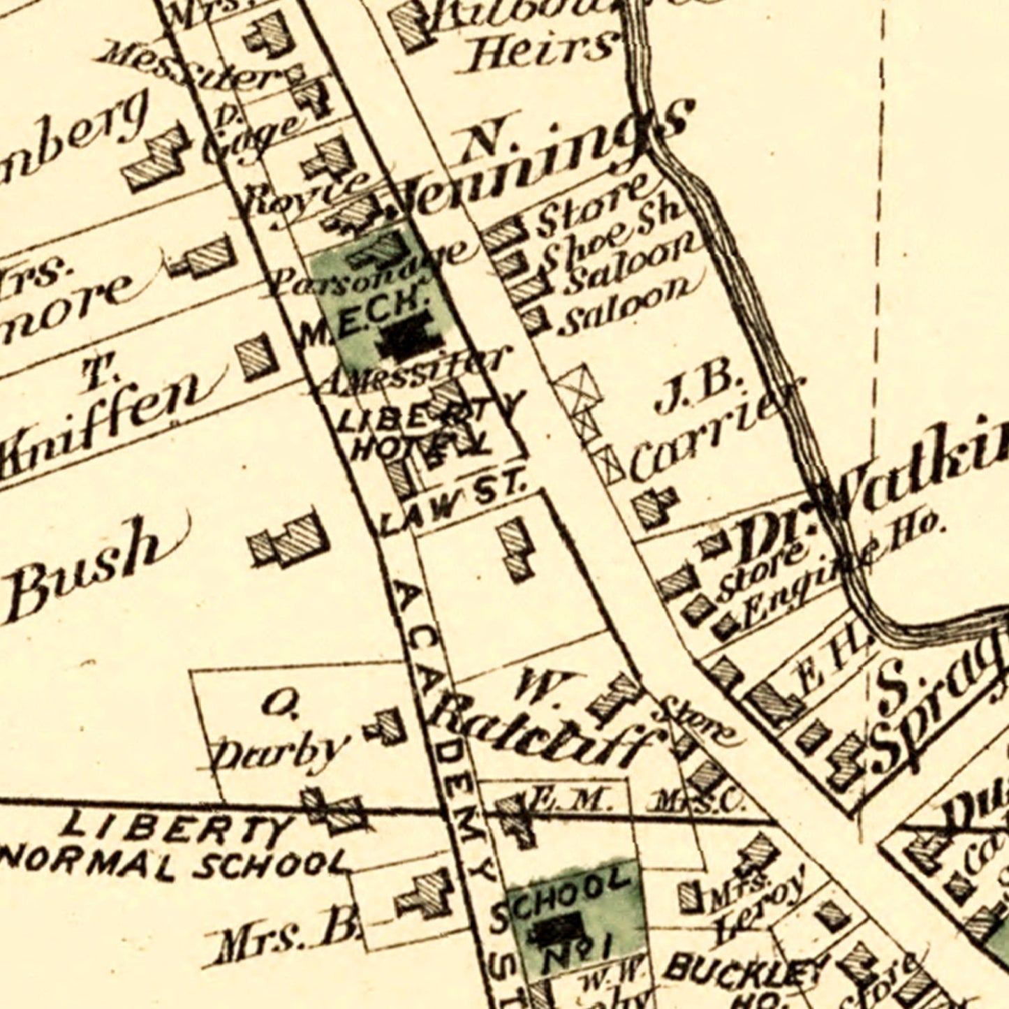Vintage Map of Liberty Township, Sullivan County, New York 1875