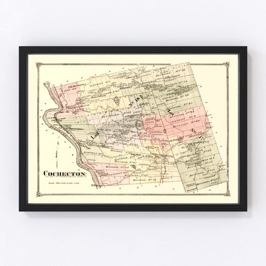 Vintage Map of Cochecton Township, Sullivan County, New York 1875
